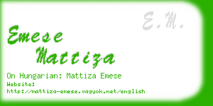 emese mattiza business card